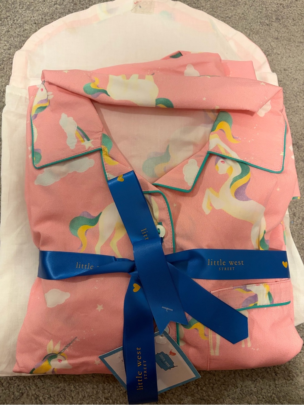 Little West Street Women’s Pink Unicorn Pajama Set Organic Cotton